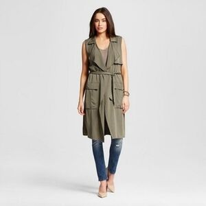 Mossimo Long Sleeveless Belted Duster